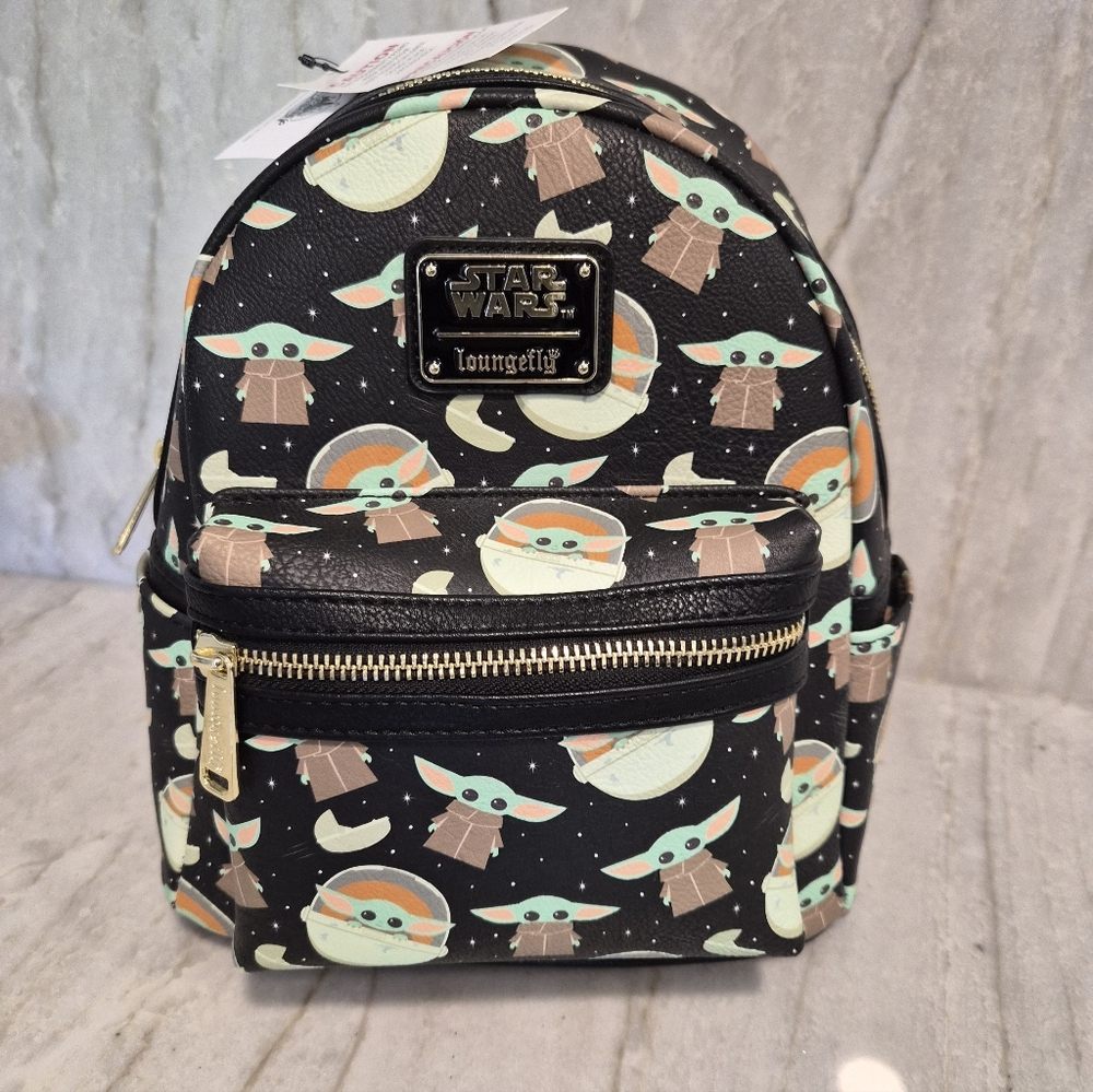 Disney Parks Loungefly Grogu Baby Yoda STAR WARS Mandalorian Mini Backpack - NEW